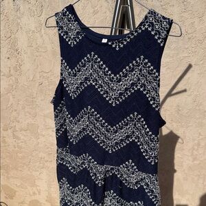 Xhilaration Navy and White lace Zigzag Dress